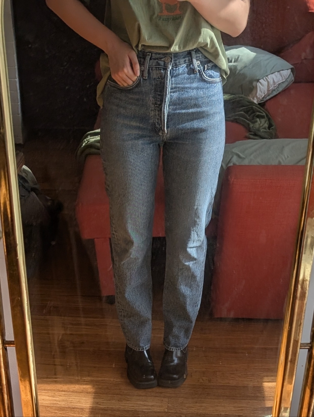 Agolde High-Rise Straight Leg Jeans - Blue